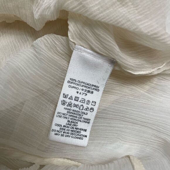 Free People sheer beige long sleeves blouse with gold sequins cuffs size Medium - Picture 12 of 15